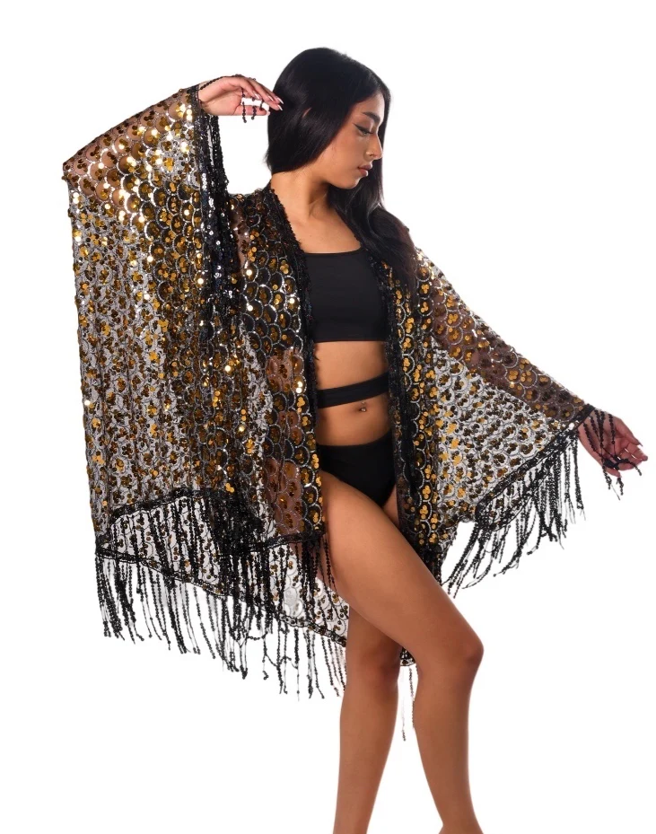 Sequin Tassel Kimono- Treasure Chest - Image 2