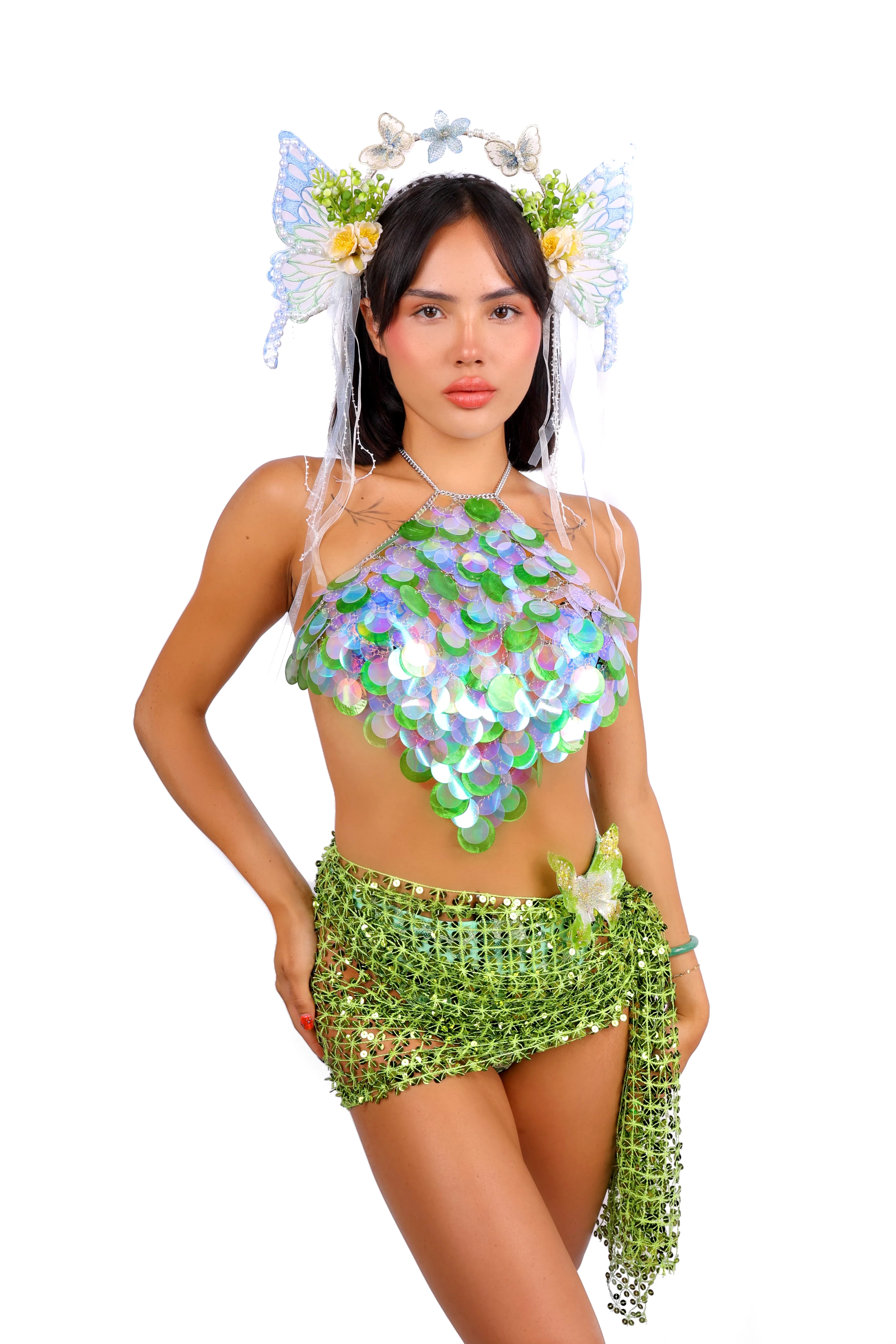 Green Glitter Genesis Butterfly Clip - Image 2