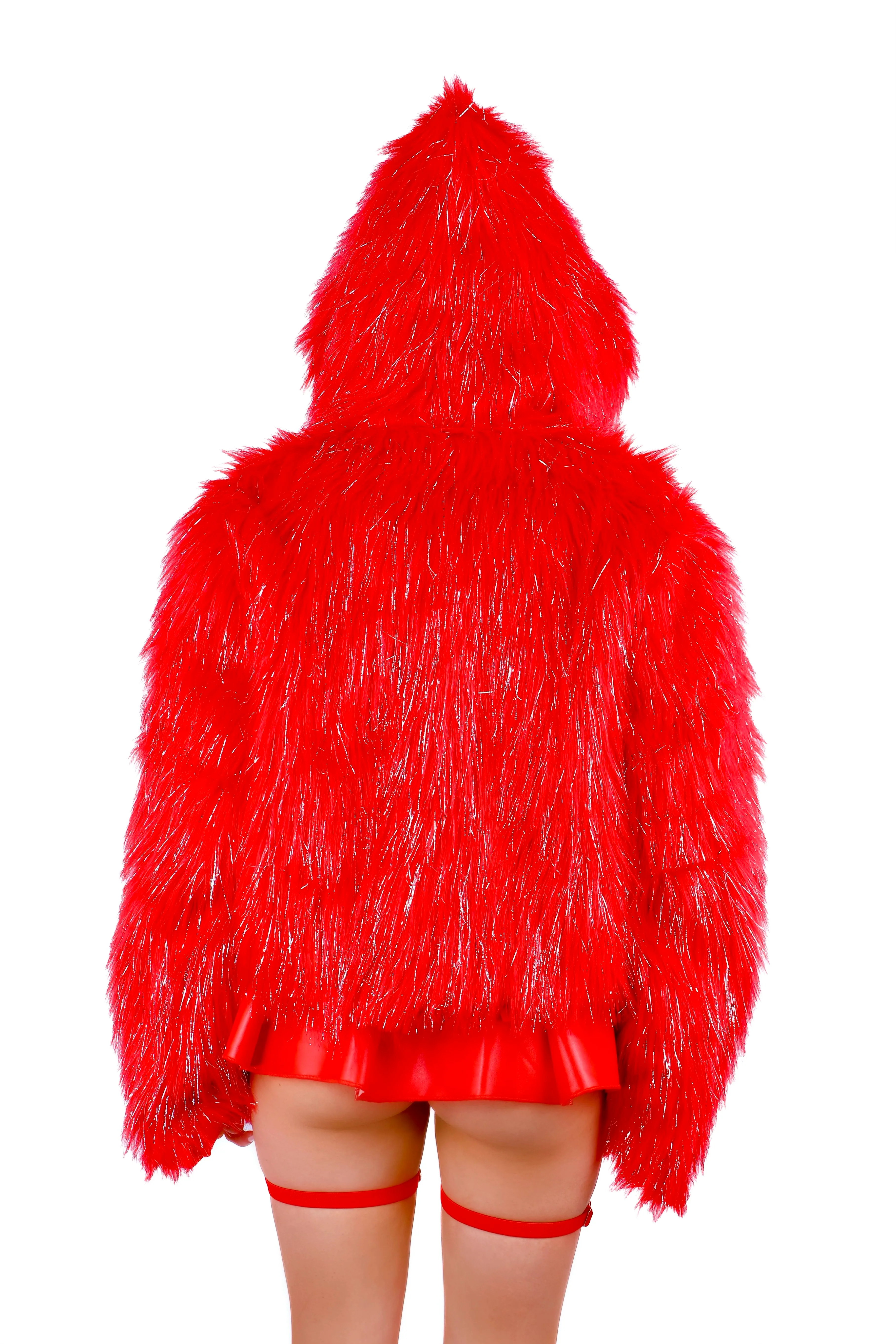 Ruby Shimmer Fuzzy Jacket - Image 4
